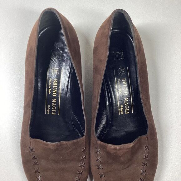 Bruno Magli‎ Suede low loafer in Brown - Picture 3 of 15